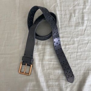 Black leather fossil belt